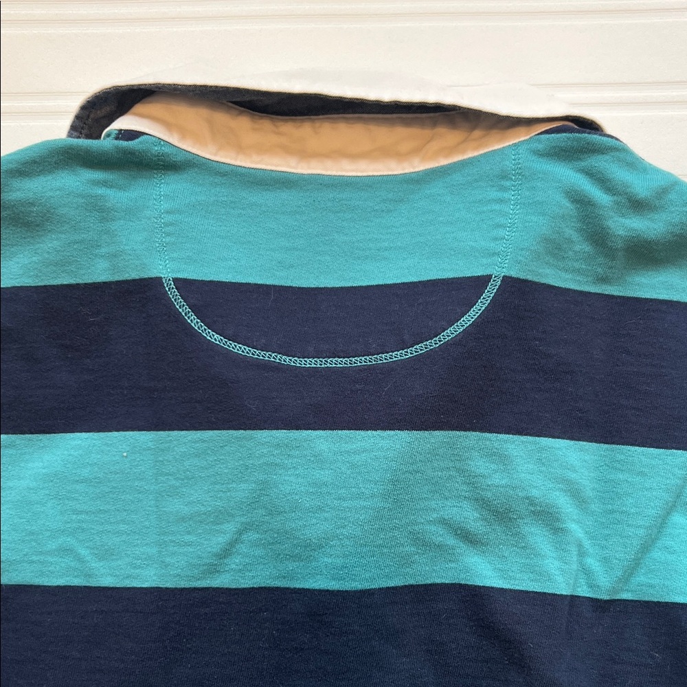 L.L. Bean Women’s Rugby Shirt - Teal and Navy - Picture 6 of 6